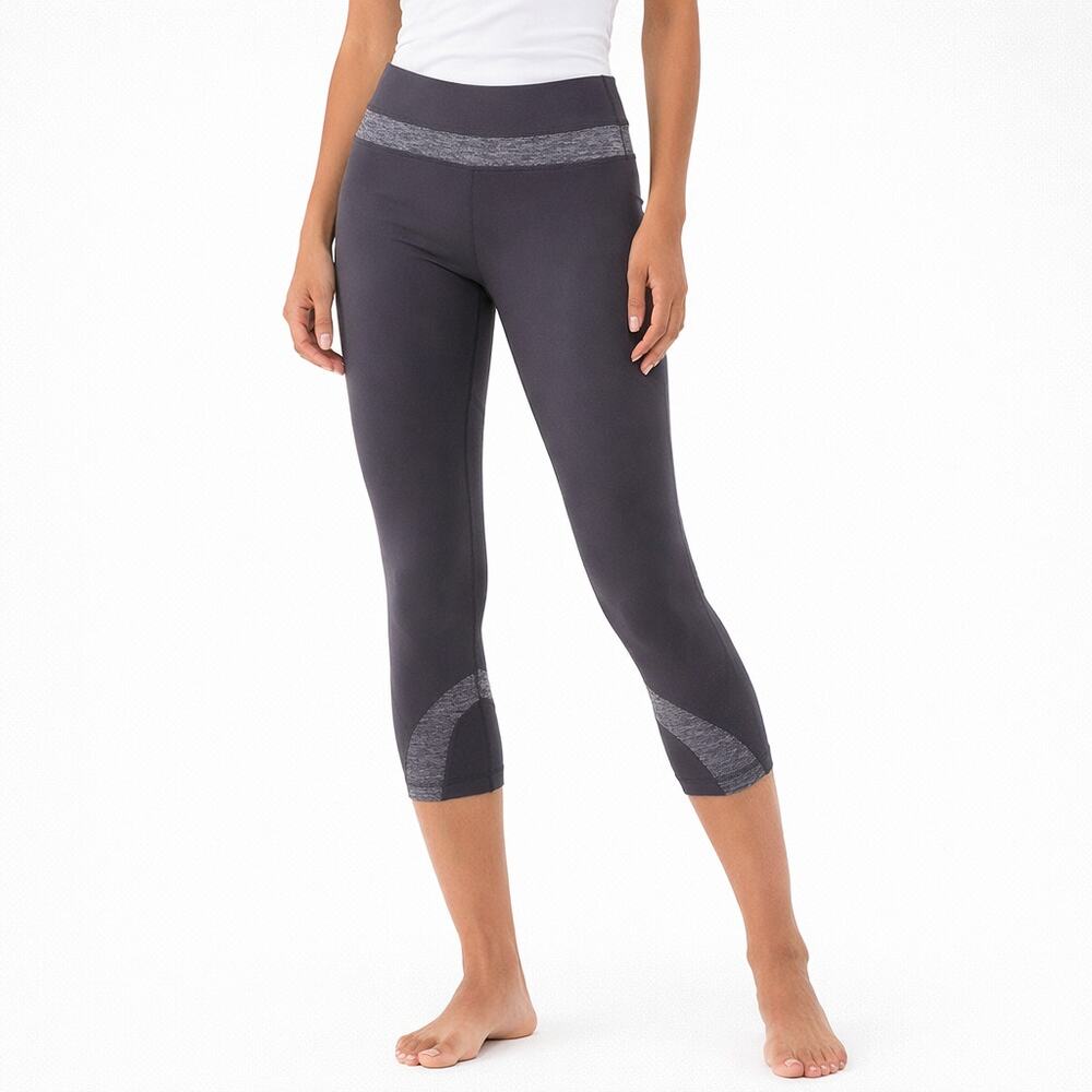 Lululemon Run Inspire Crop II Mid Rise Activewear Leggings Gray 4